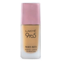 Lakme 9to5 Primer + Matte  Cover Foundation- W120 Warm Caramel : 25 ml