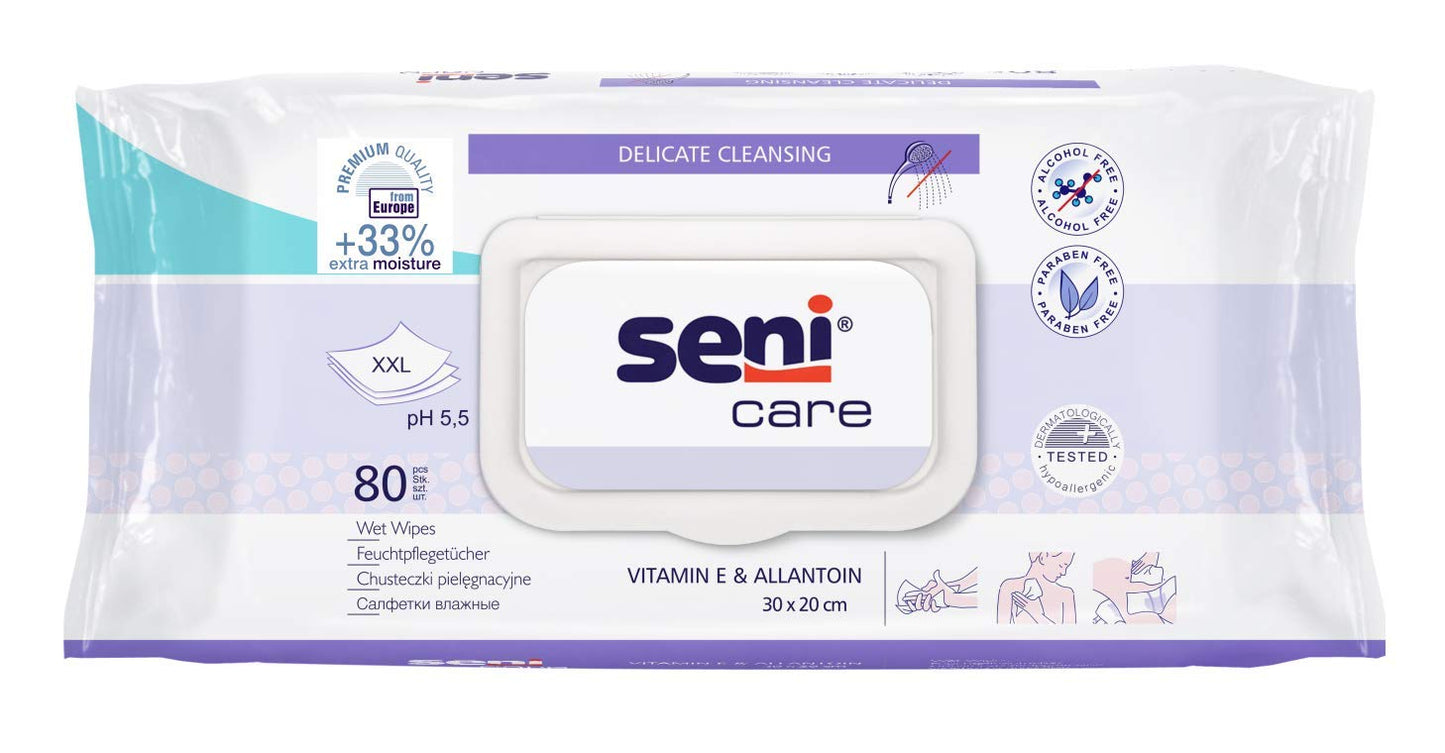 Shop Seni Care Wet Wipes (Xxl) - 80 Pieces