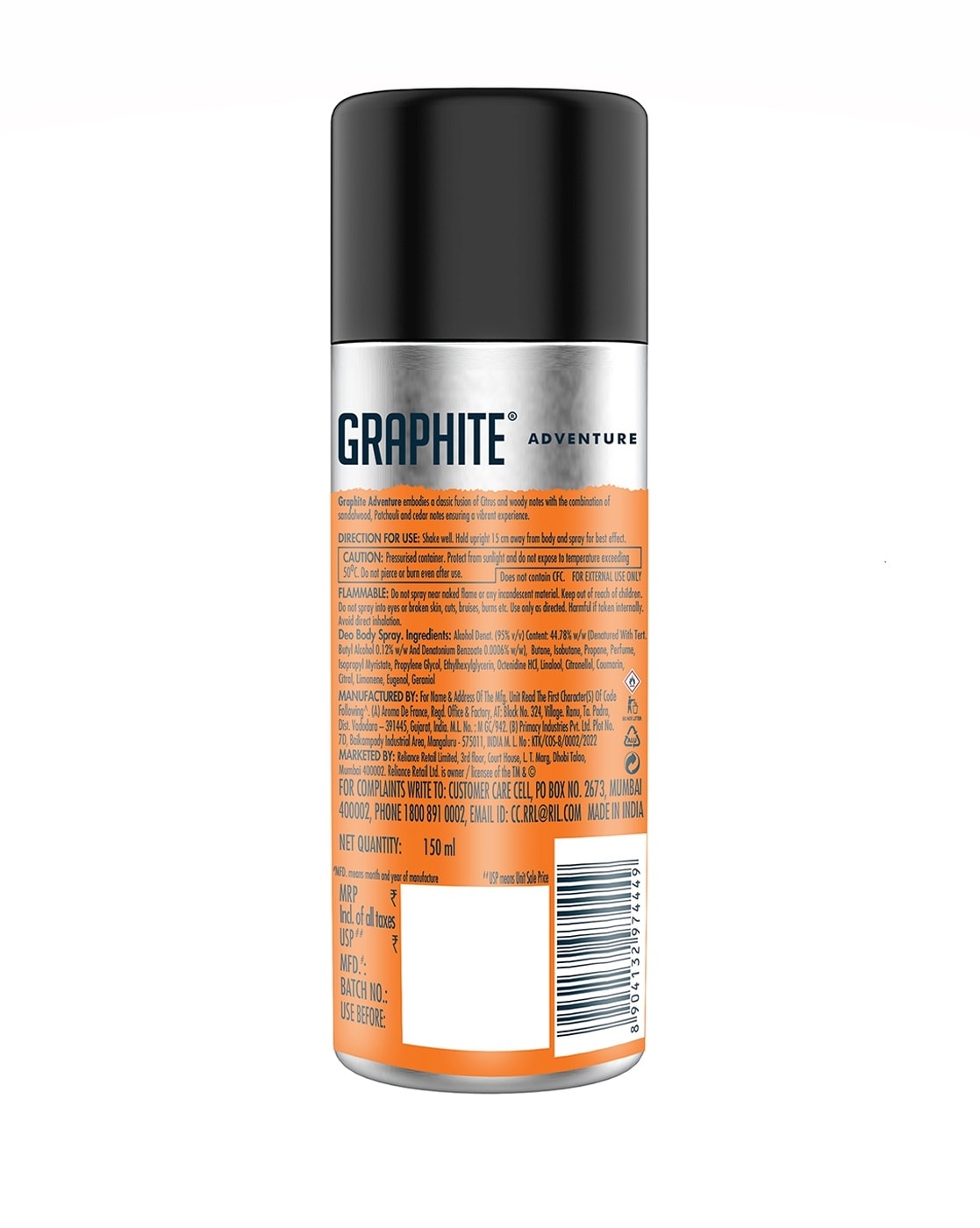 GRAPHITE Adventure Deodorant Body Spray 150 ml