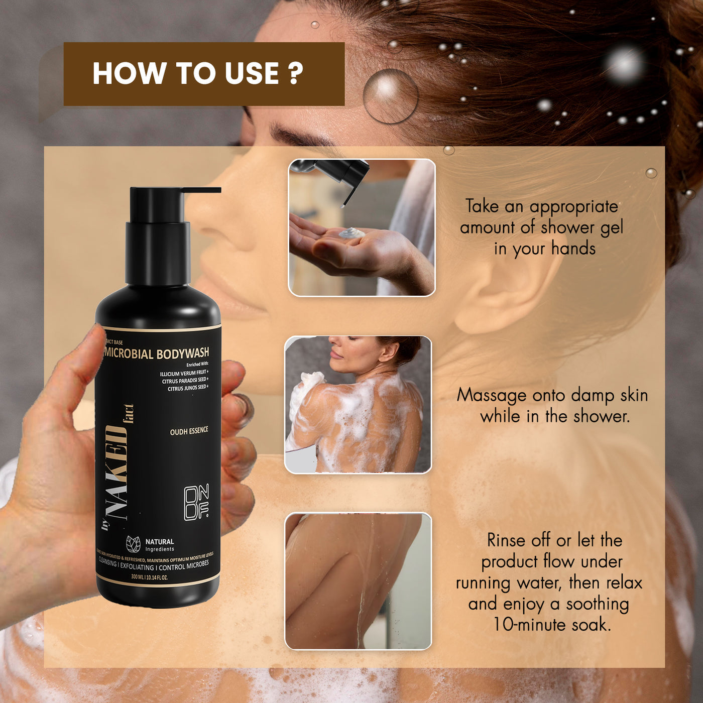 NAKED Fact SMCT Base Microbial Oud Body Wash 300ml