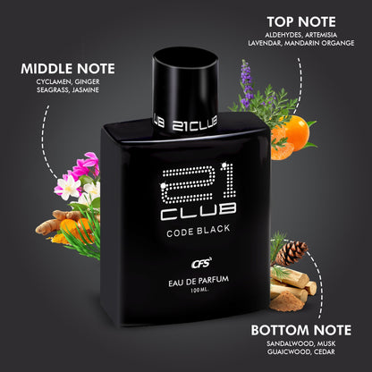 CFS 21 Club Code Black Eau de Parfum 100ml fragrance notes