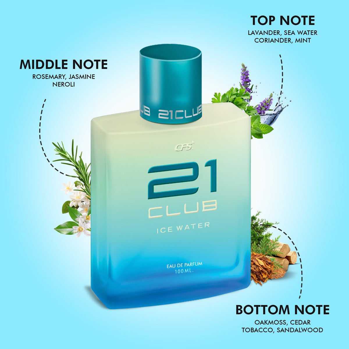 CFS 21 Club Ice Water Eau de Parfum 100ml fragrance notes