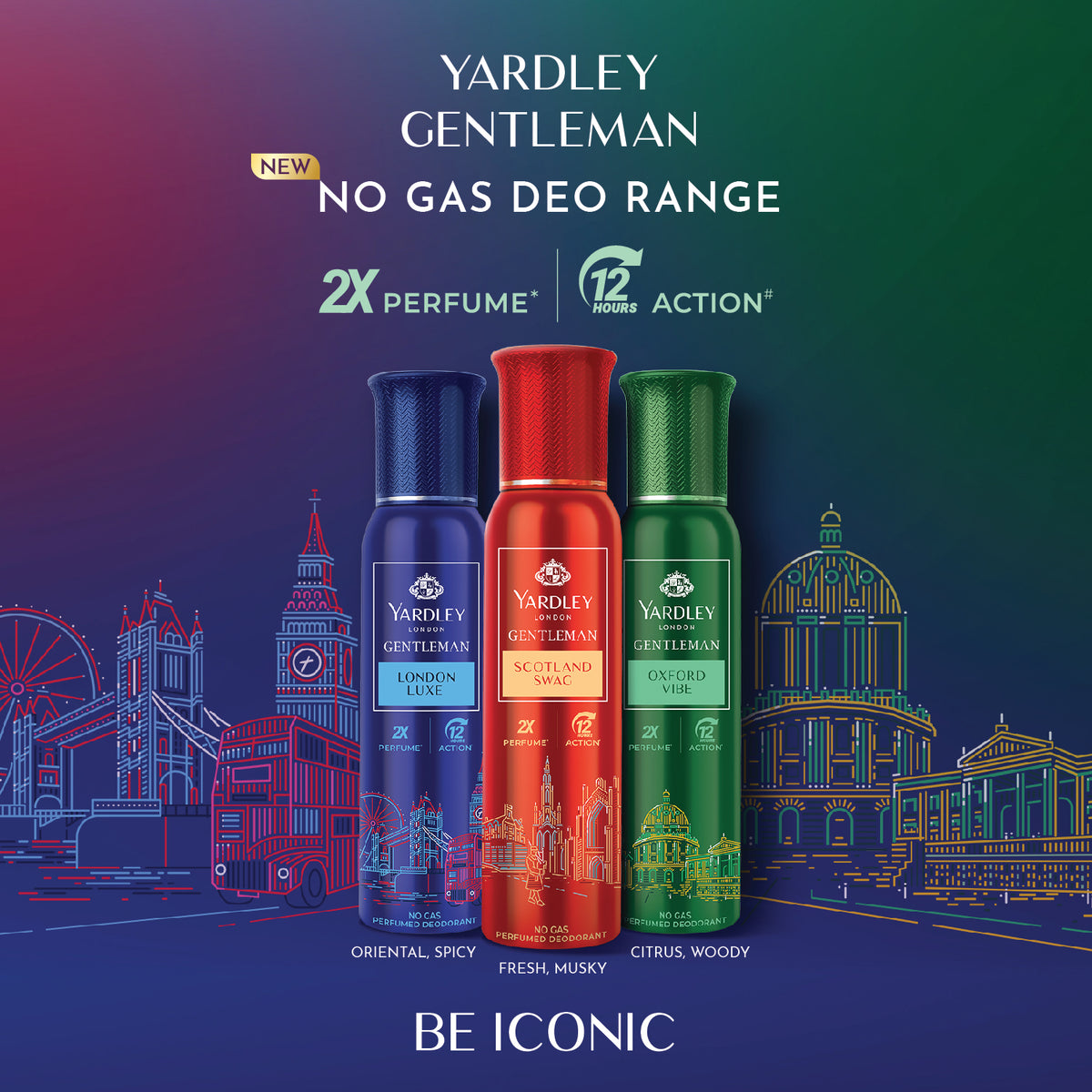 YARDLEY YARDLEY GENTLEMAN OXFORD VIBE NO GAS PERFUMED DEODRANT | NO GAS DEO FOR MEN | 2X PERFUME | 12 HOURS ACTION | 120ML