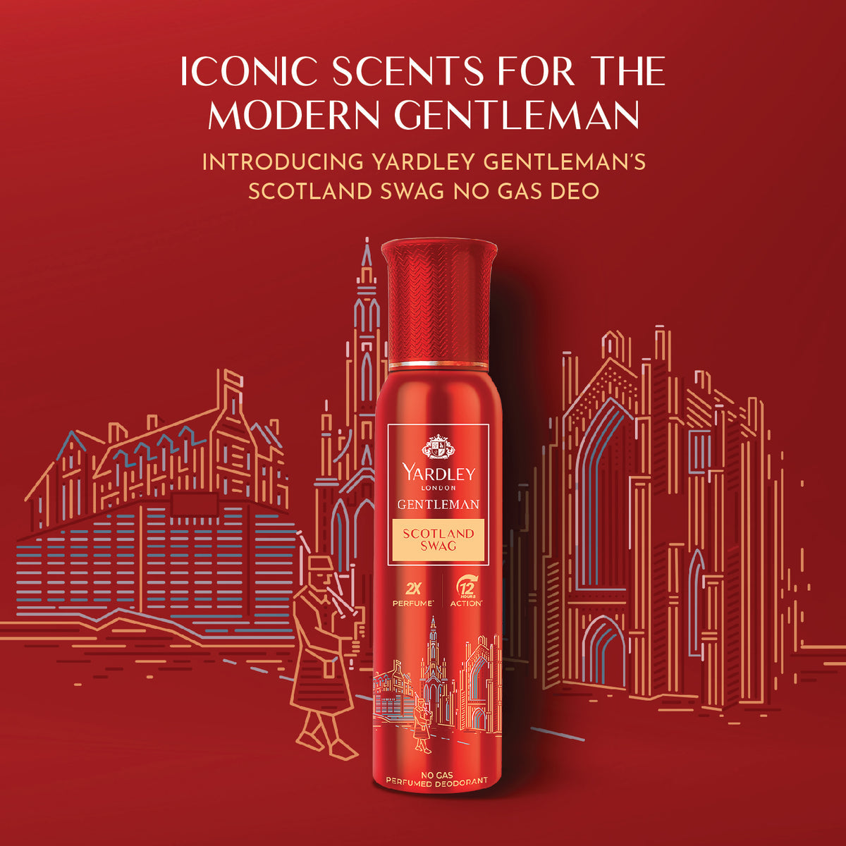 YARDLEY YARDLEY GENTLEMAN SCOTLAND SWAG NO GAS PERFUMED DEODRANT | NO GAS DEO FOR MEN | 2X PERFUME | 12 HOURS ACTION | 120ML