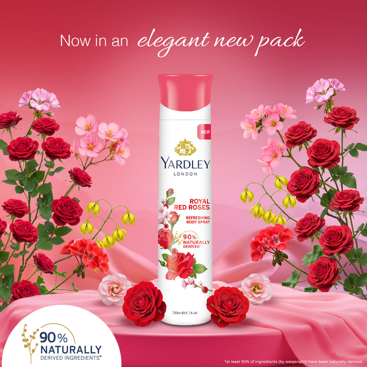 YARDLEY ROYAL RED ROSES DEO 150ML