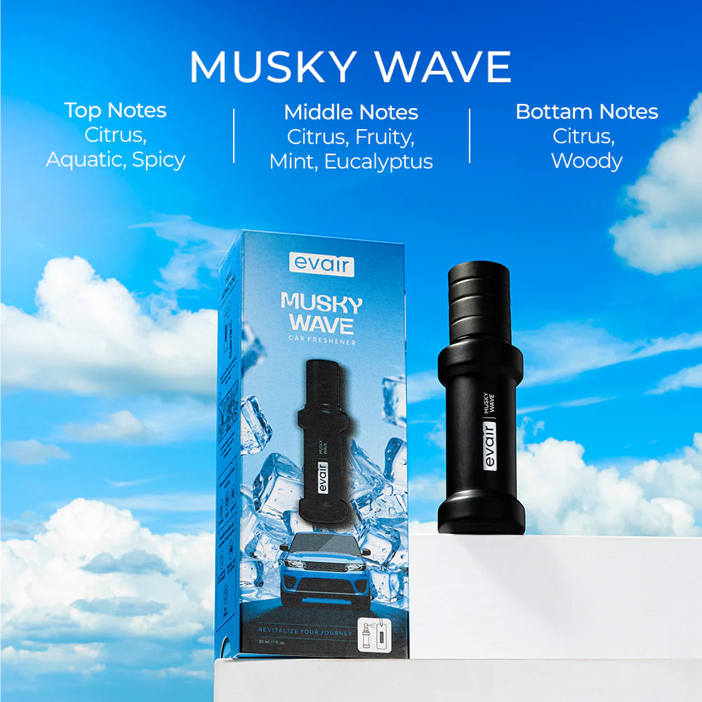 Evair Musky Wave – 30ml Car Freshener with 250+ Sprays