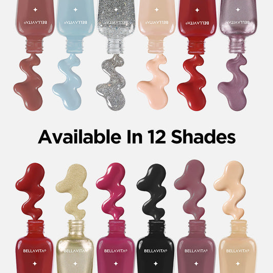 Bellavita Quick Glam Nail Paint Combo Of 12