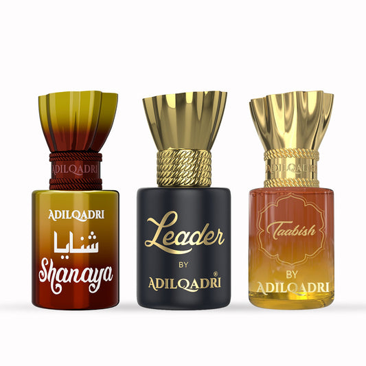 Adil Qadri 3 Pcs Attar Set Shanaya, Leader And Taabish 5.5 ML Each