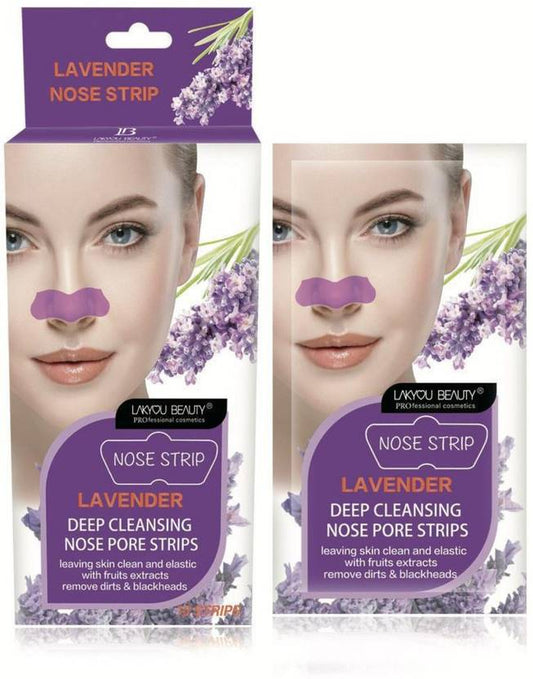 Lakyou Beauty Lavender  Nose Pore Strips | Deep Cleanse | Fruit Extracts | Removes Dirt & Blackheads  10 Strips