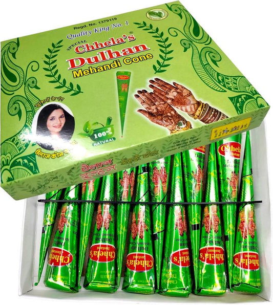 Chhela'S Dulhan Mehandi Cone Big Pack Natural Mehendi  (Pack Of 12)
