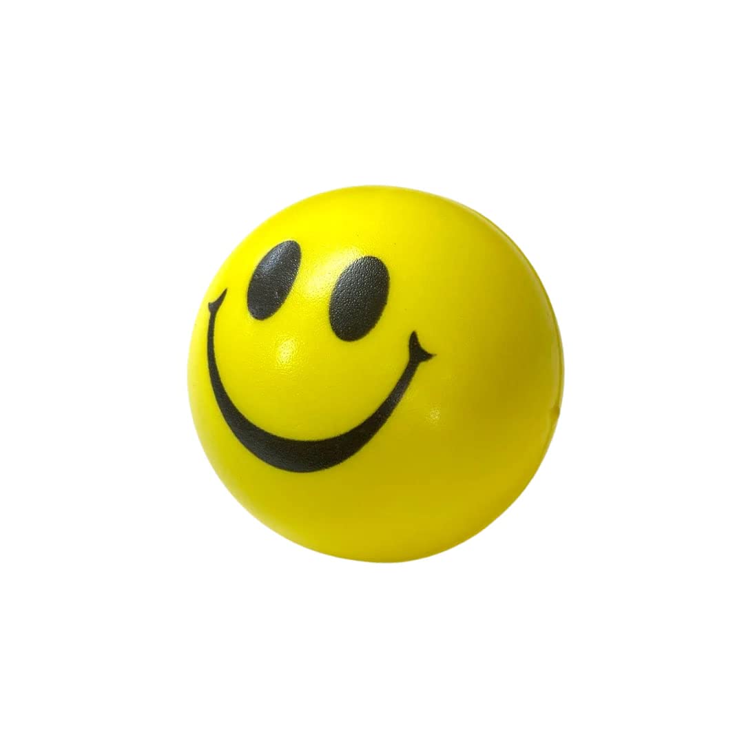 Marvel Products Stress Reliver Smiley Soft Ball For Hand Forearm Exercise & Blood Pressure Control & Stress Relief, 10Cm (Yellow)