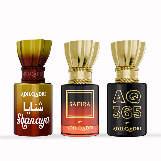 Adil Qadri 3 Pcs Attar Set Shanaya, Safira And AQ 365 5.5 ML Each