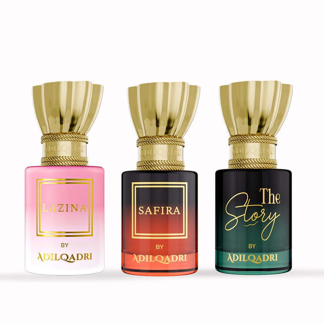 Adil Qadri 3 Pcs Attar Set Lazina, Safira And The Story Attar Perfume 5.5ML Each