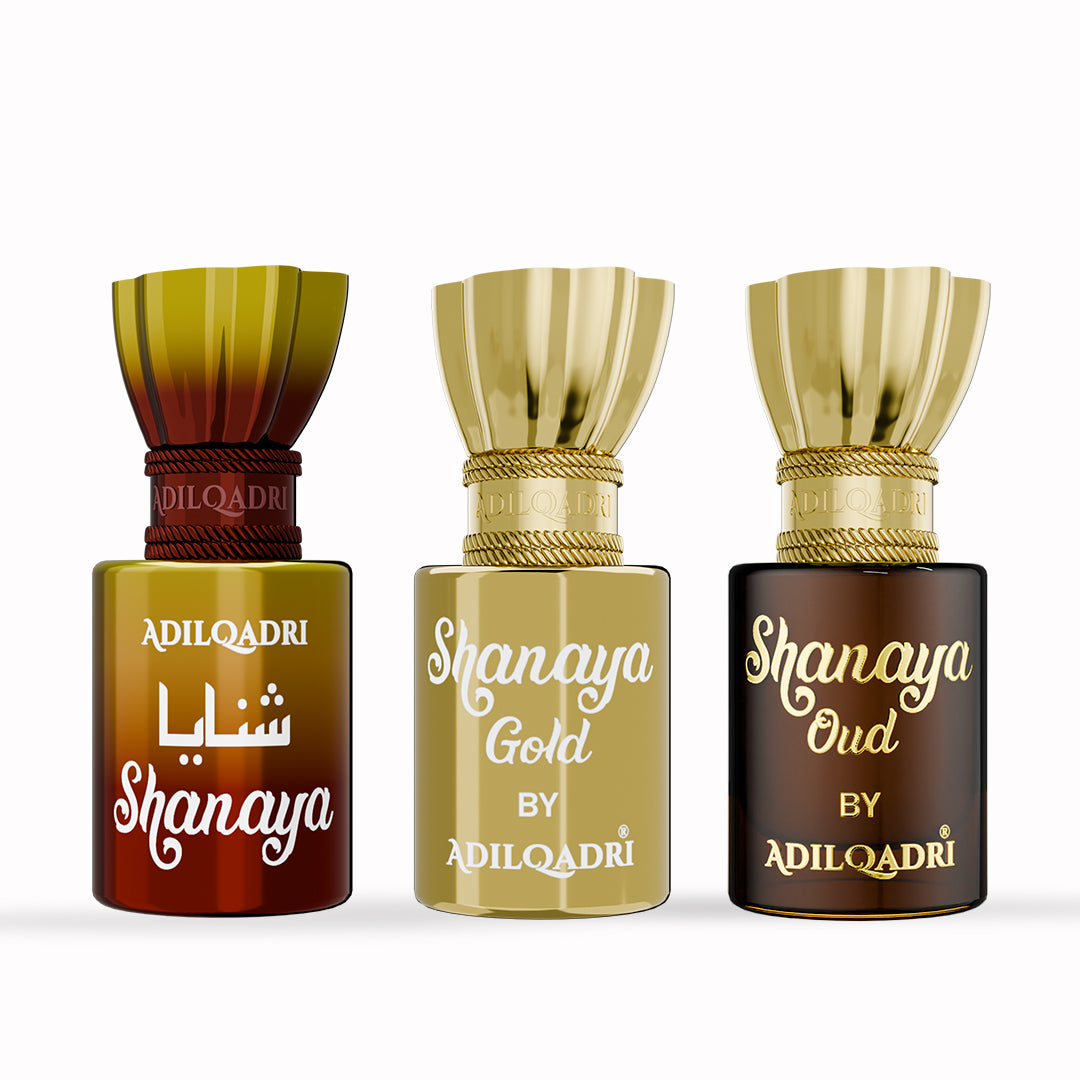 Adil Qadri 3 Pcs Attar Set Shanaya, Shanaya Gold And Shanaya Oud 5.5 ML Each