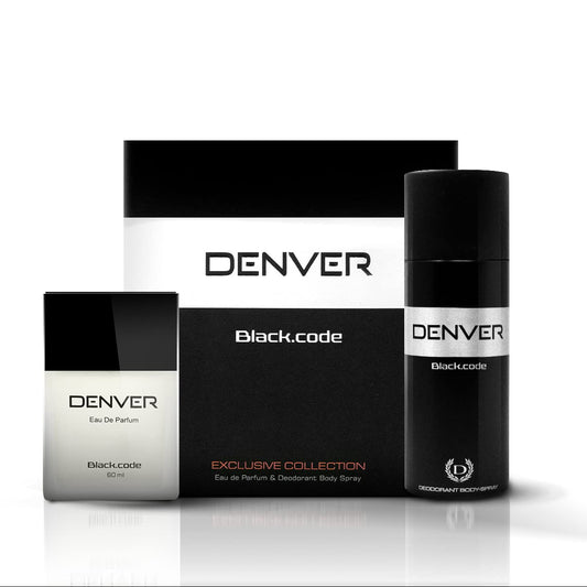 Denver Black Code Deodorant and Perfume Gift Set (Each 165ML + 60ML)