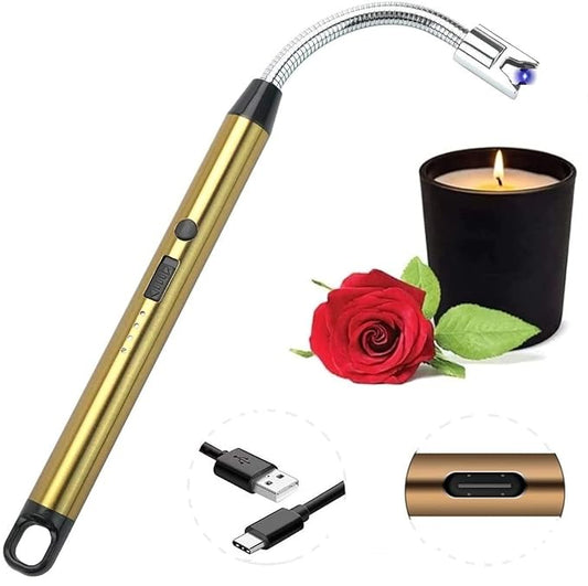 Marvel Products Usb Rechargeable Electric Lighter For Kitchen, Pooja Room, Candles, Bbq, Cigars, Multi Purpose - 360 Degree Flexible & Windproof, Candle Lighters, Grill Lighters