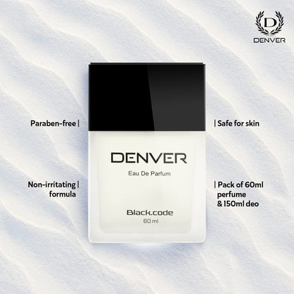 Denver Black Code Deodorant and Perfume Gift Set (Each 165ML + 60ML)