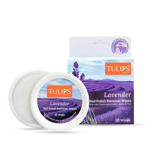 Tulips Nail Polish Remover Wipes, Enriched With Lavender Oil & Tea Tree Oil (30 Wipes)