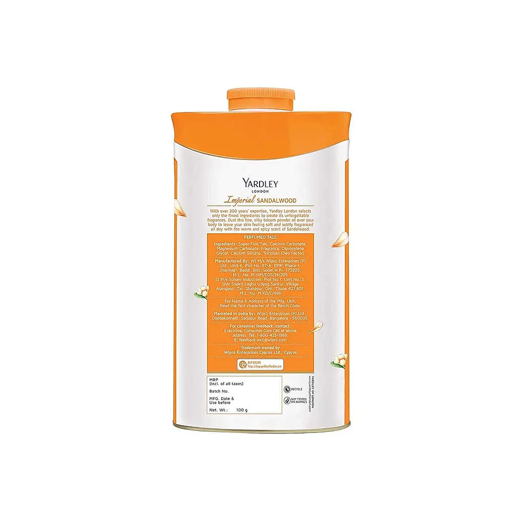 Yardley IMPERIAL SANDALWOOD PERFUMED TALC 100G