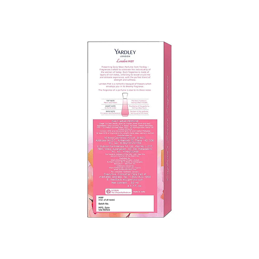 YARDLEY LONDON MIST DAILY WEAR PERFUME 50ML