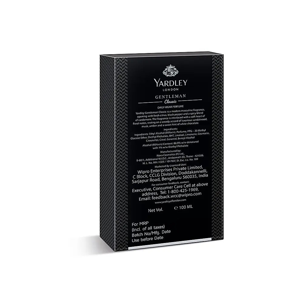 YARDLEY GENTLEMAN CLASSIC DAILY WEAR PERFUME 100ML
