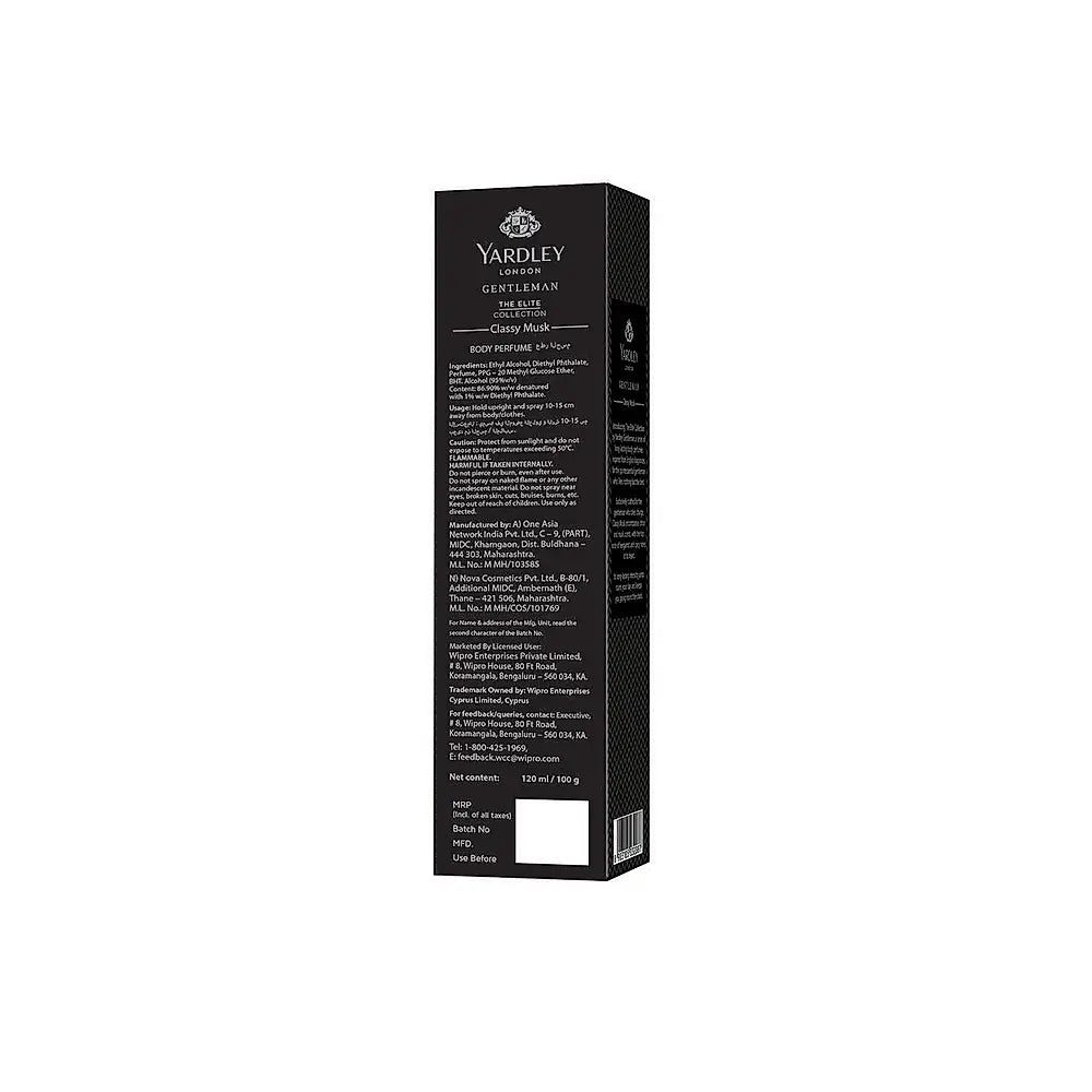 YARDLEY ELITE COLLECTION CLASSY MUSK BODY PERFUME 120ML