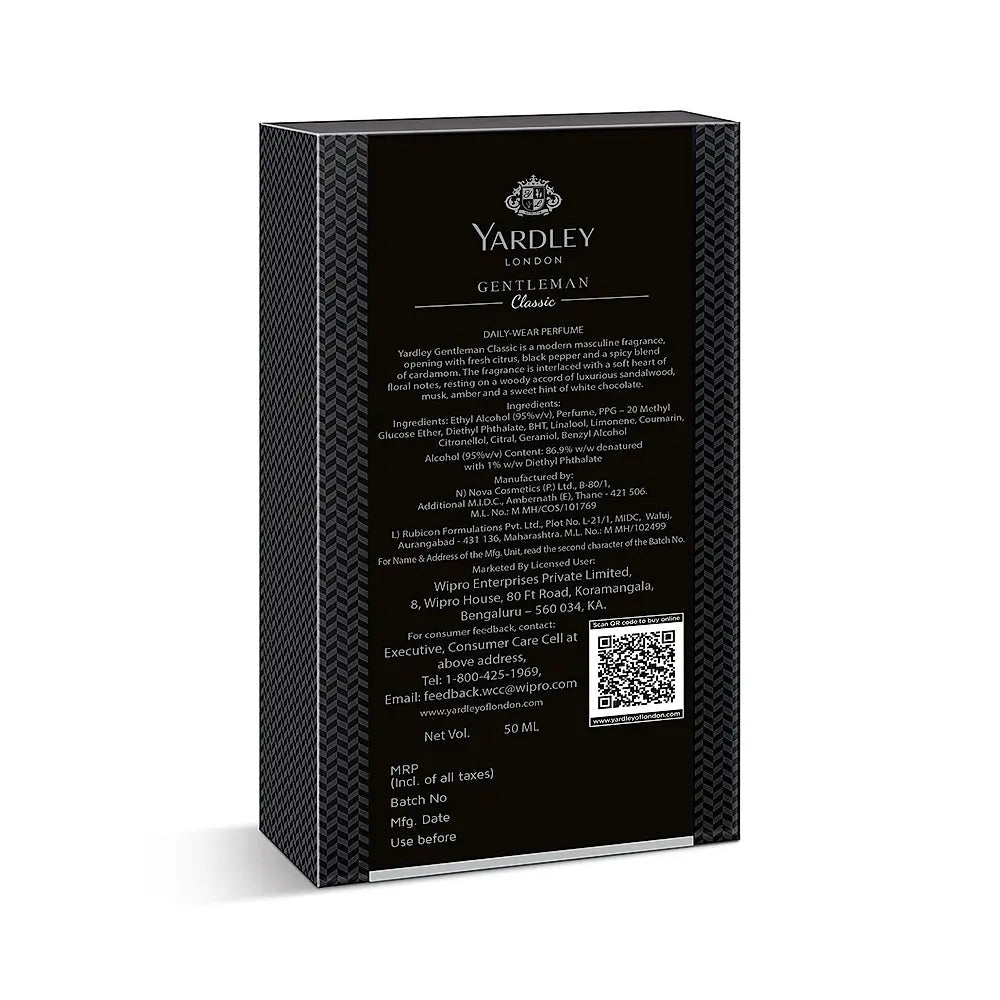 YARDLEY GENTLEMAN CLASSIC DAILY WEAR PERFUME 50ML