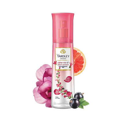 YARDLEY FINE FRAGRANCE MIST – ALPINE ROSE & BLACK CURRANT – 135 ML