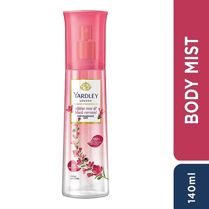 YARDLEY FINE FRAGRANCE MIST – ALPINE ROSE & BLACK CURRANT – 135 ML