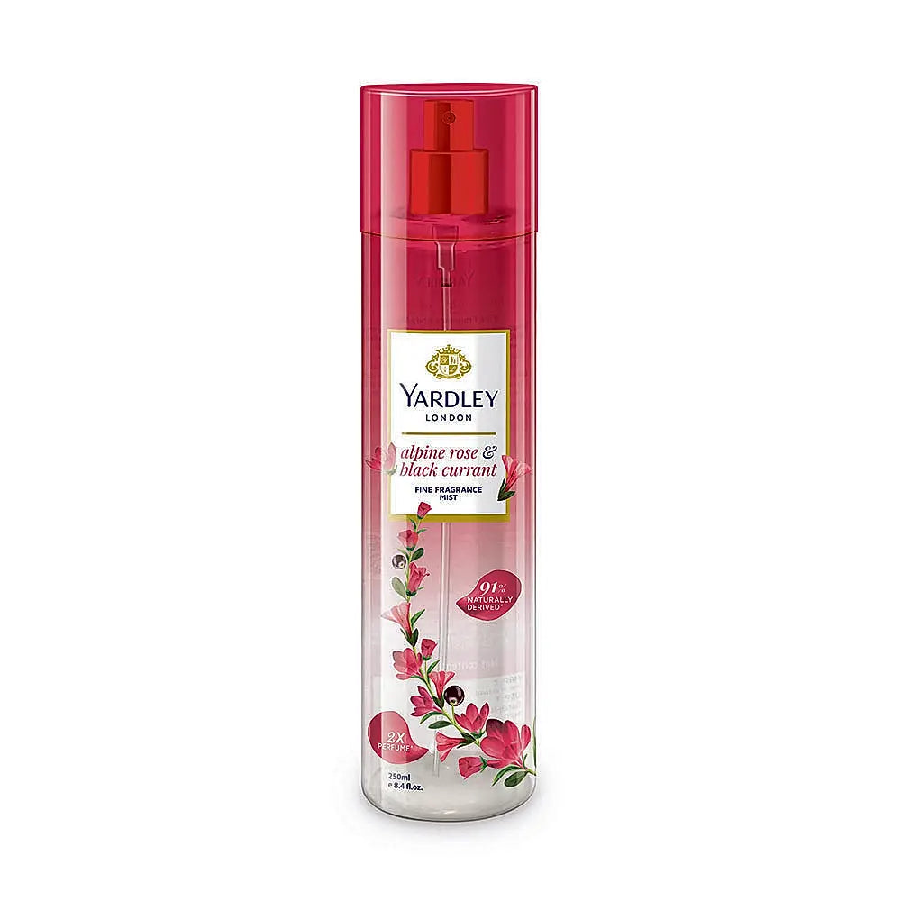 YARDLEY FINE FRAGRANCE MIST  €“ ALPINE ROSE & BLACK CURRANT  €“ 250 ML