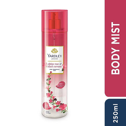 YARDLEY FINE FRAGRANCE MIST  €“ ALPINE ROSE & BLACK CURRANT  €“ 250 ML