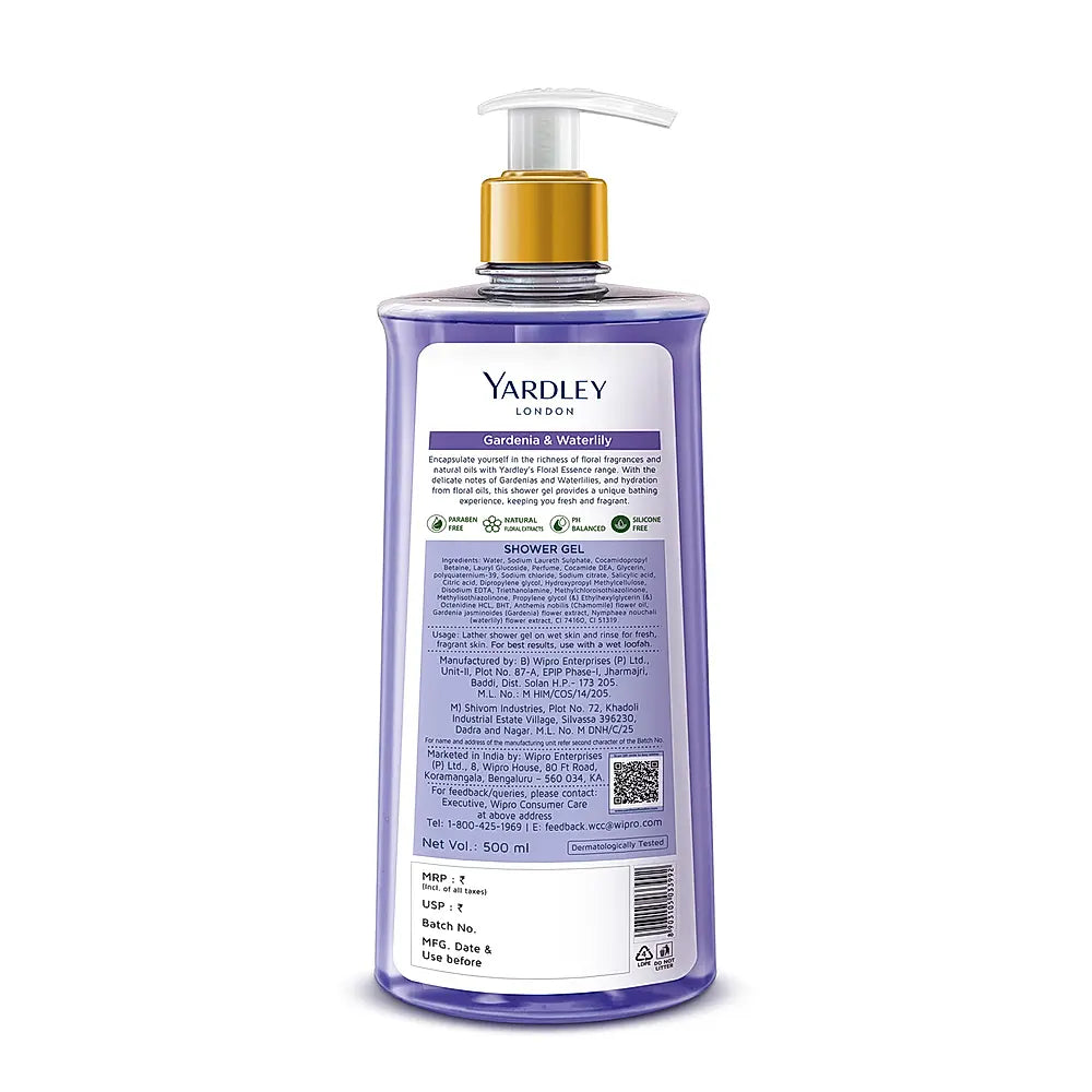 Yardley FLORAL ESSENCE SHOWER GEL GARDENIA & WATERLILY 500ML