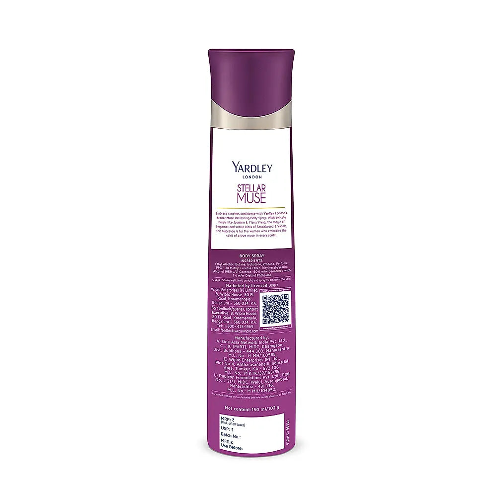 YARDLEY STELLAR MUSE REFRESHING BODY SPRAY FOR WOMEN, 150ML