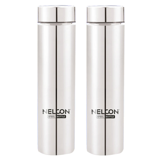 Nelcon Stainless Steel Water Bottle Slim - 500 ml Set of 2