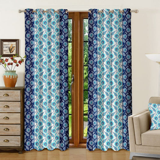 JBF HOMES Jimmy 7 Feet Door Curtain - Aqua Blue 213 x 117 cm
