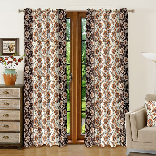 JBF HOMES Jimmy 7 Feet Door Curtain - Brown 213 x 117 cm