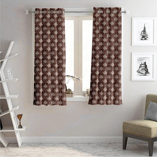 JBF HOMES Crown 5 Feet Window Curtain - Coffee 152 x 117 cm