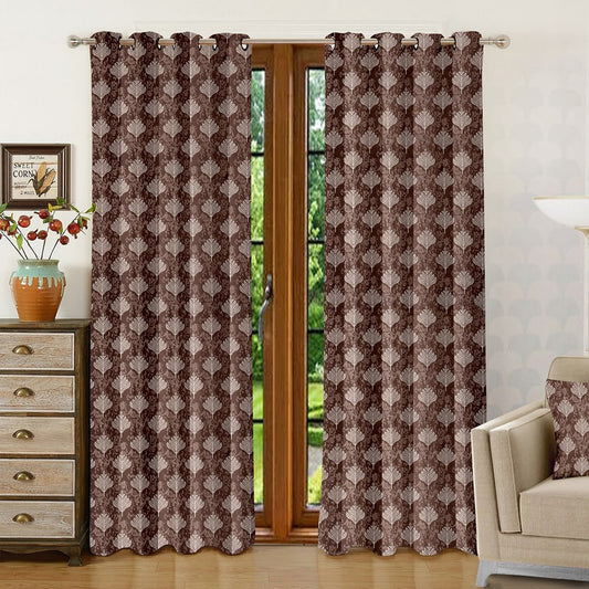 JBF HOMES Crown 7 Feet Door Curtain - Coffee 213 x 117 cm