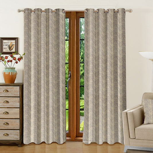 JBF HOMES Orchid 7 Feet Door Curtain - Cement 213 x 117 cm