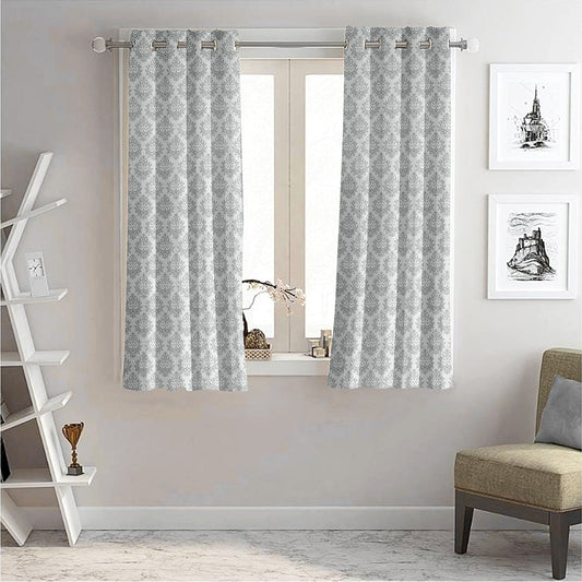 JBF HOMES Cotton Rich 5 Feet Window Curtain - Grey 152 x 117 cm