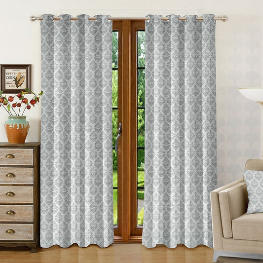 JBF HOMES Cotton Rich 7 Feet Door Curtain - Grey 213 x 117 cm