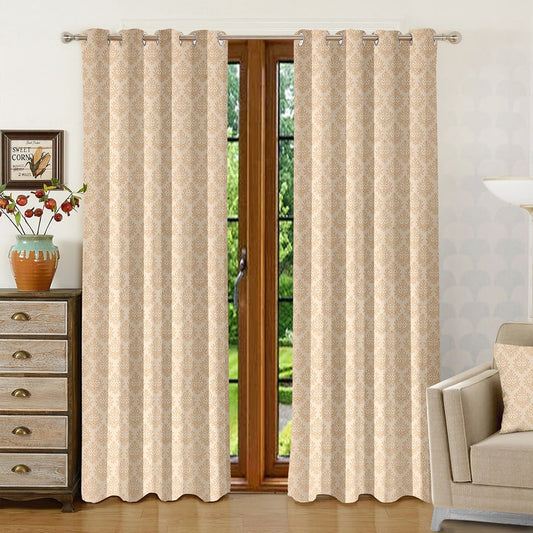 JBF HOMES Cotton Rich 7 Feet Door Curtain - Beige 213 x 117 cm
