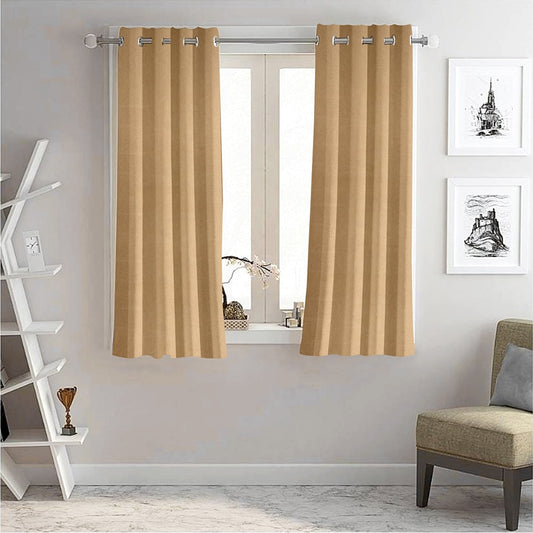 JBF HOMES Blackout 5 Feet Window Curtain - Beige 152 x 117 cm