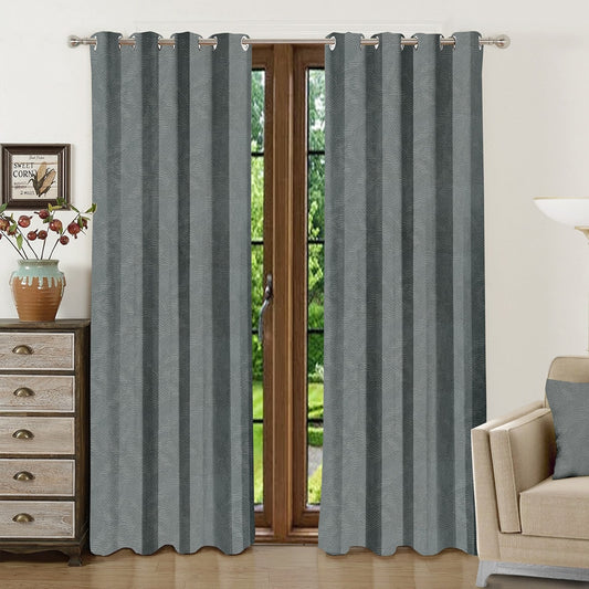 JBF HOMES Blackout 7 Feet Door Curtain - Dark Grey 213 x 117 cm