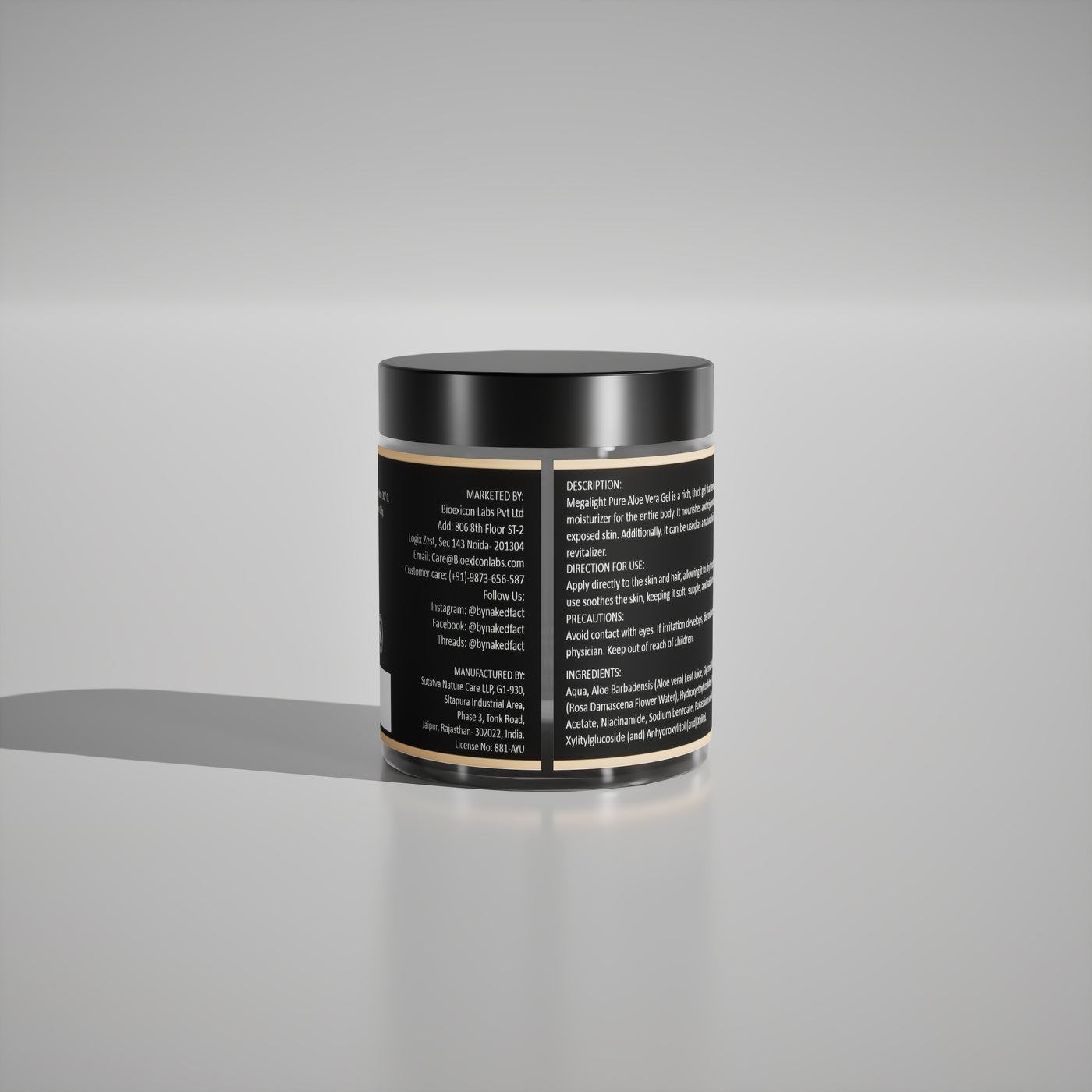 Megalight Pure Aloevera Gel by NAKED fact - 100g