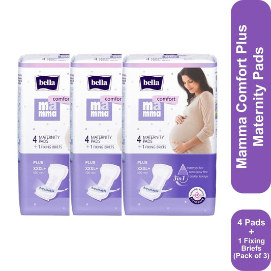 Bella Mamma Comfort Plus Maternity Pads (4 + 1) Fixing Briefs (Pack of 3)