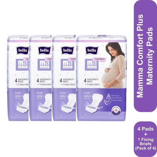 Bella Mamma Comfort Plus Maternity Pads (4 + 1) Fixing Briefs (Pack of 4)