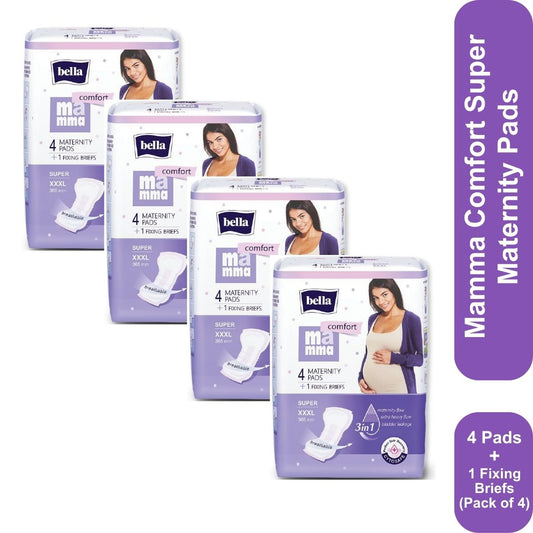Bella Mamma Comfort Super Maternity Pads (4 + 1) Fixing Briefs (Pack of 4)