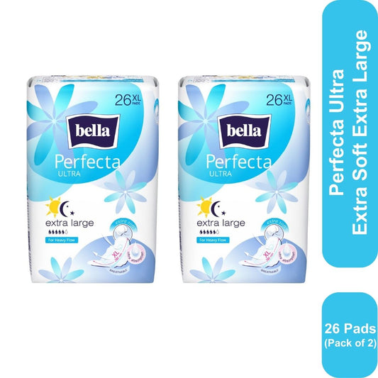 Bella Perfecta Ultra Extra Soft Sanitary Napkins Extra Large 26 Pcs (Pack Of 2)