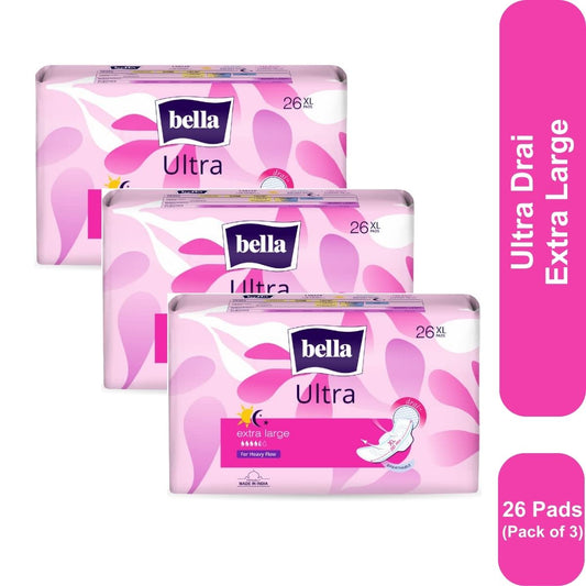Bella Ultra Drai Sanitary Napkins Extra Large 26 Pcs (Pack of 3)